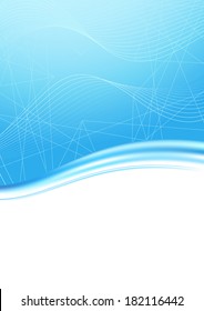 Blue unusual wave folder banner. Vector illustration