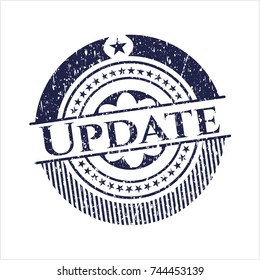 Blue Update distressed grunge stamp