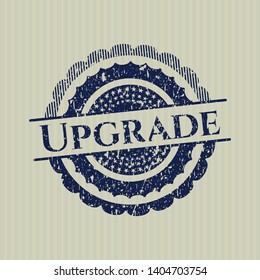 Blue Upgrade distressed rubber stamp with grunge texture