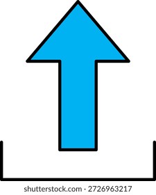 Blue Upload Arrow Icon with Tray