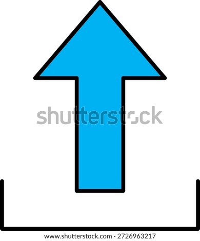 Blue Upload Arrow Icon with Tray