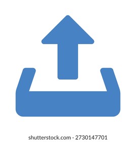 Icono de Cargar azul en un diseño moderno y simplificado, que representa la transferencia o el intercambio de datos.