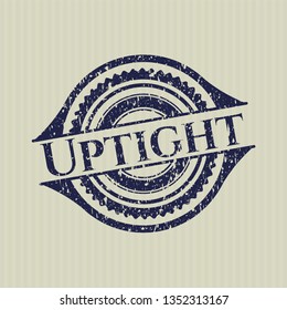 Blue Uptight distress rubber stamp with grunge texture