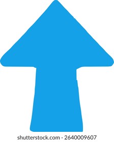 Blue Upward Arrow for Navigation or Upload Up