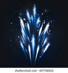 blue upward fireworks