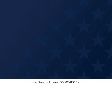 Blue USA background with stars. Patriotic background for Memorial day, Veteran's day, Martin Luther King Day and Columbus Day, Independence holiday