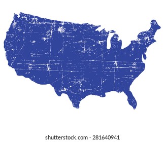 Blue USA map set