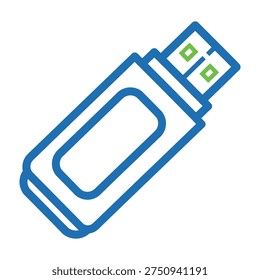 Blue usb flash drive icon