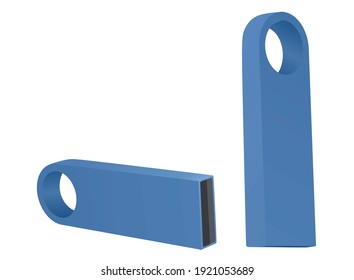 Blauer USB-Flash. Vektorgrafik