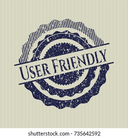 Blue User Friendly distress rubber stamp