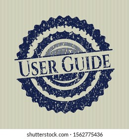 Blue User Guide distressed rubber stamp