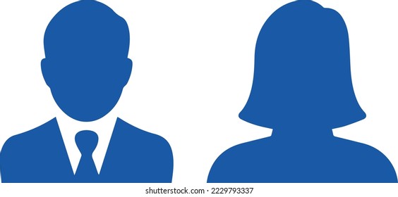 blue User Icon set. Profile icon. Monochrome icon. People sign. account symbol. Leader and workers. Team logo. Icon for business card design