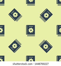 Blue User manual icon isolated seamless pattern on white background. User guide book. Instruction sign. Read before use.  Vector Illustration