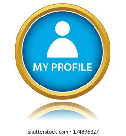 Blue user profile sign on a white background. Vector illustration