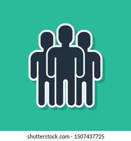 Blue Users group icon isolated on green background. Group of people icon. Business avatar symbol users profile icon.  Vector Illustration