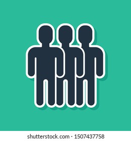 Blue Users group icon isolated on green background. Group of people icon. Business avatar symbol - users profile icon.  Vector Illustration
