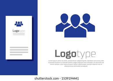 Blue Users group icon isolated on white background. Group of people icon. Business avatar symbol - users profile icon. Logo design template element. Vector Illustration