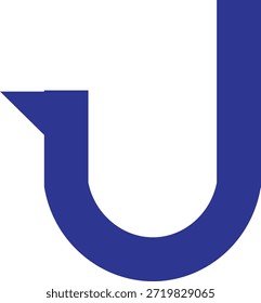 Símbolo em forma de u azul Colore Vetor