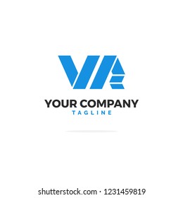 Blue V R Vector Logo. Logo Illustration.