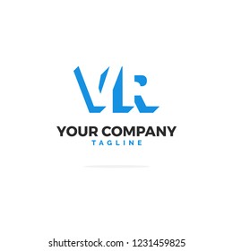Blue V R Vector Logo. Logo Illustration.