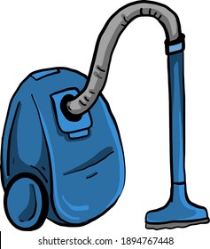 Blue vacuum, illustration, vector on white background