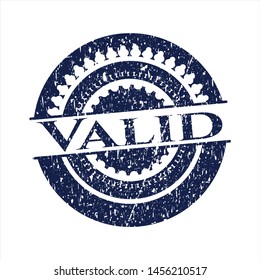 Blue Valid distress grunge seal