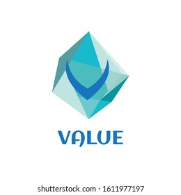 Blue Value diamond logo illustration
