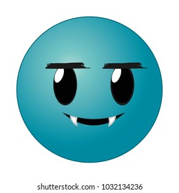 blue vampire face gesture emoji expression