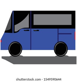 blue Van Hand Drawn Van Cartoon Van Van Illustration, Black 