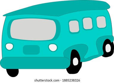 Blue Van Isolated Transportation Vector