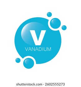 Blue vanadium mineral on white background. Natural nutrients and vitamins essential by the body to help repair damaged organs. 