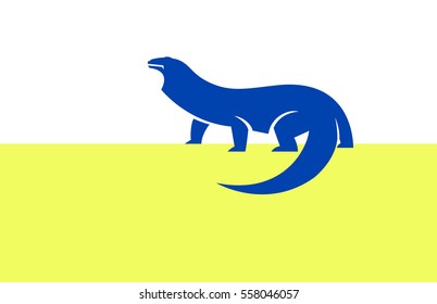 Blue varan vector icon