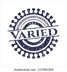 Blue Varied distress rubber seal with grunge texture
