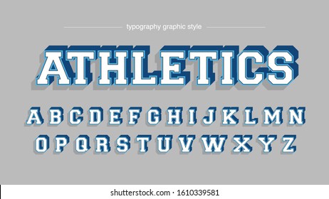 Blue Varsity College Style Typography Artistic Font