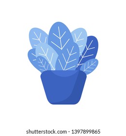 blue vase and plant illustration object for poster, banner, and other