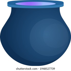 Blue vase vector illustration on white background.