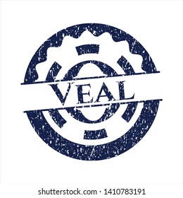 Blue Veal distress grunge style stamp