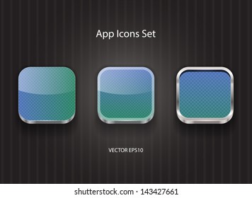 Blue vector 3d app icons