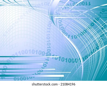 blue vector abstract background with binary code