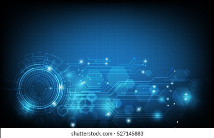 O fundo abstrato do vetor azul mostra a inovação de conceitos tecnológicos e tecnológicos.