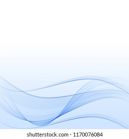 Blue vector abstract background of smoke waves