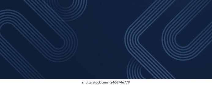 Blue vector abstract banner with shape shiny lines