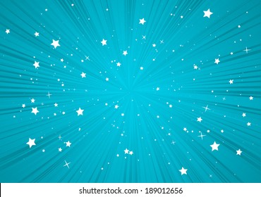 Blue vector abstract burst background illustration - Vector blue blast of stars background  template