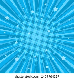 Blue vector abstract burst background illustration. Vector blue blast of stars background template