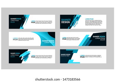 Blue Vector abstract design banner web template.