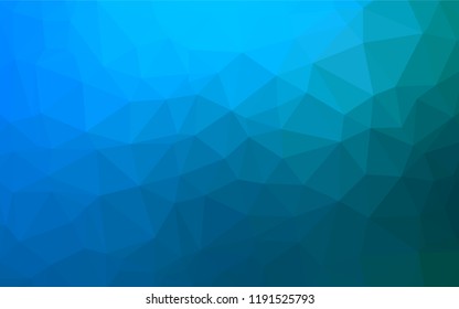 BLUE vector abstract polygonal cover. Colorful abstract illustration with gradient. Triangular pattern for your business design.