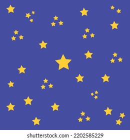 patrón de fondo amarillo de estrella abstracta de vector azul, patrón de hoja de cama, patrón de pañuelo.