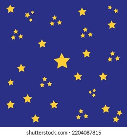 blue vector abstract star yellow background pattern, bed sheet pattern, handkerchief pattern.