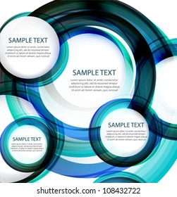 Blue vector abstract swirl banner design