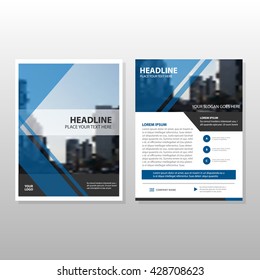 Blue Vector annual report Leaflet Brochure Flyer template design, book cover layout design, abstract business presentation template, a4 size design
